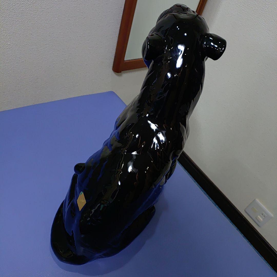ブラックパンサー イタリア製 黒豹　陶器　瀬戸物 置物 稀少　レア