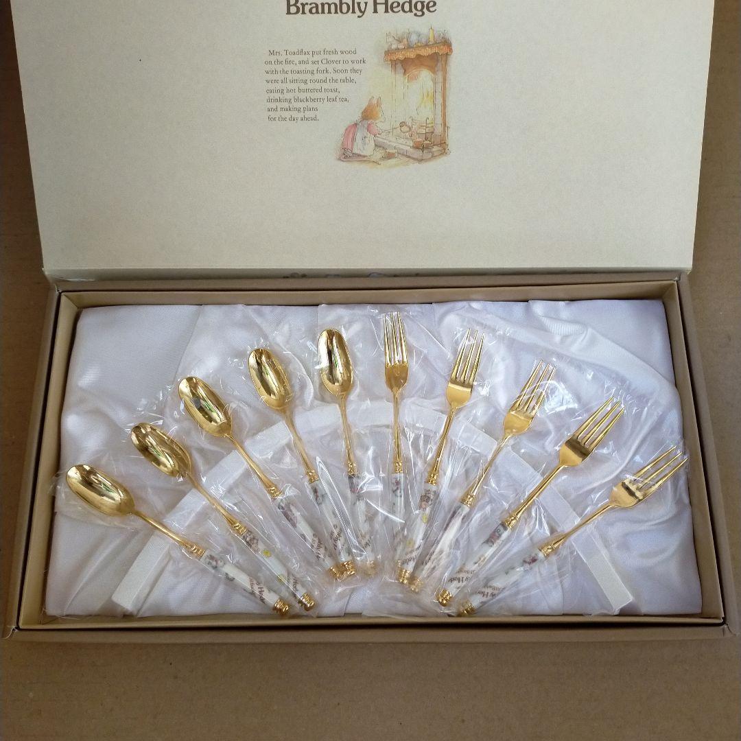 未使用 ブランブリーヘッヂ 陶器ハンドル カトラリー 10本セット 専用箱付き