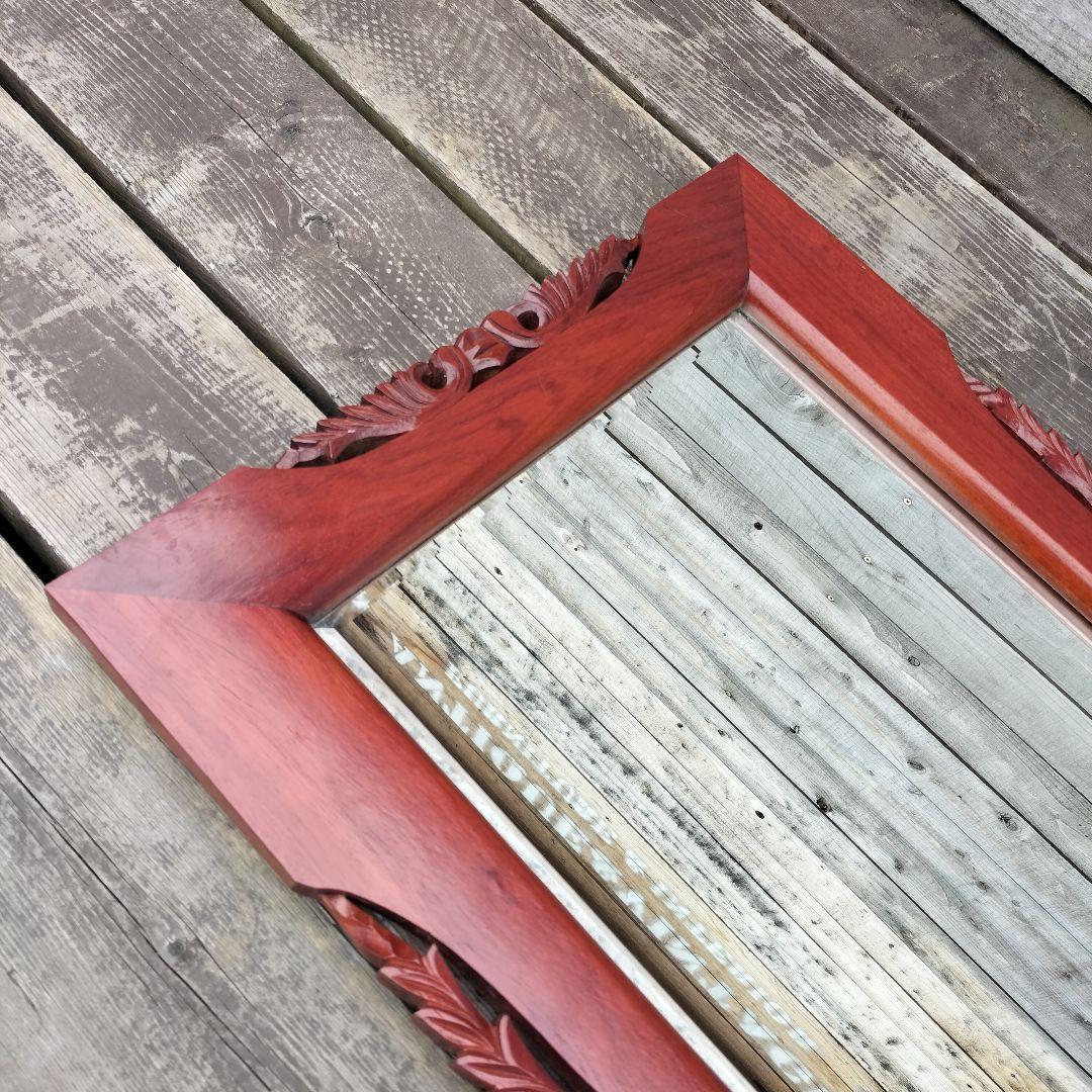 M♦大塚家具　花梨　壁掛けミラー