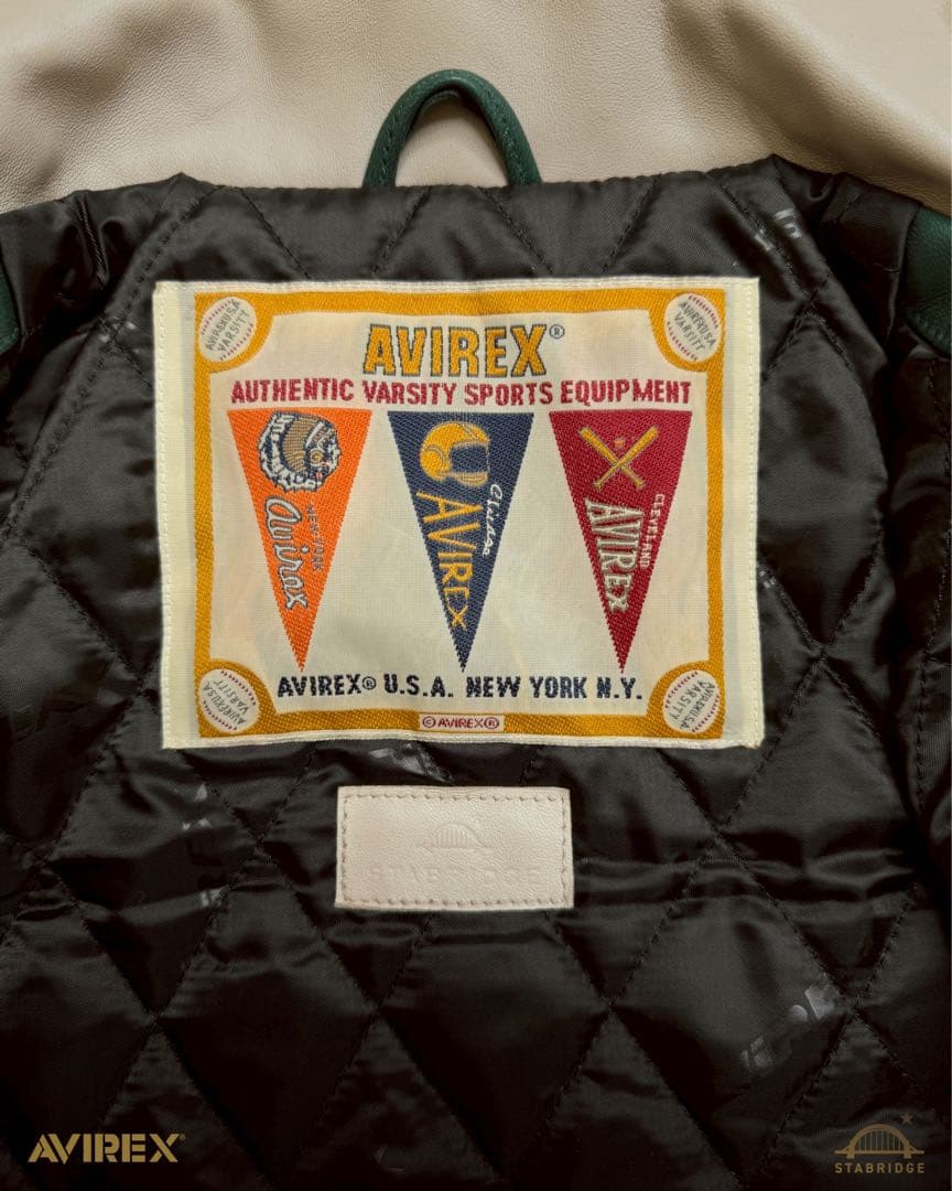 AVIREX STABRIDGE VARSITY JACKET XL グリーン