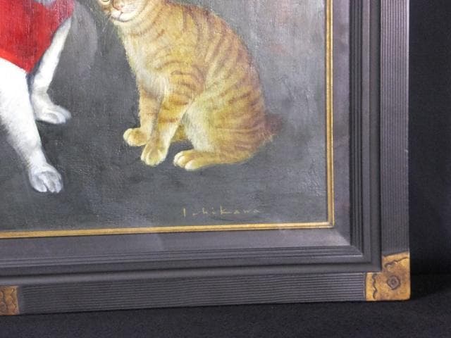 Ichikawa（市川）　直筆サイン『チャコとミニ』油彩 15号 0310O