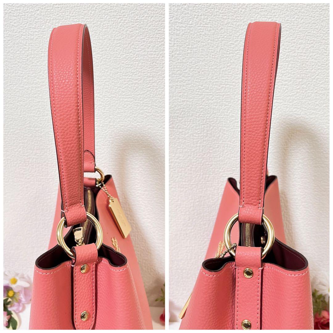 【美品】COACH コーチ ショルダーバッグ 2WAY ハンドバッグ チャーム付
