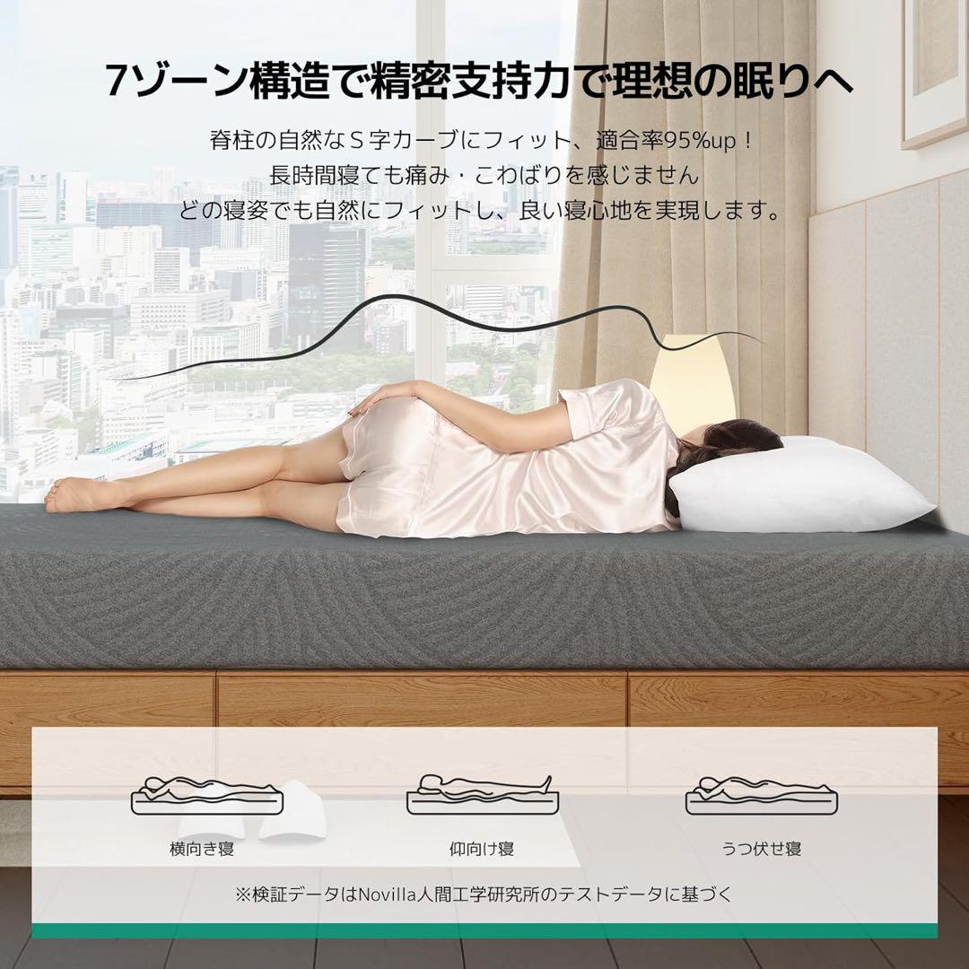 マットレスクイーンやや硬め厚さ21cm 高反発 高密度 体圧分散