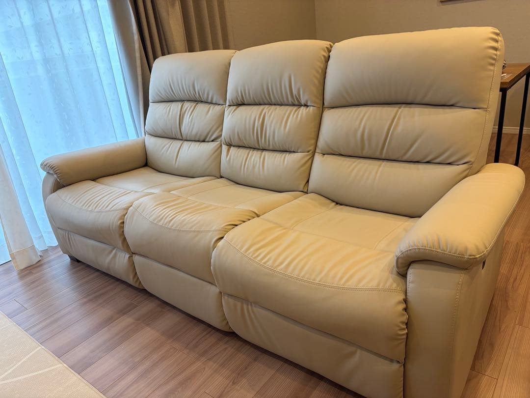 ニトリ Nシールド 3人掛けリクライニングソファ ベージュ