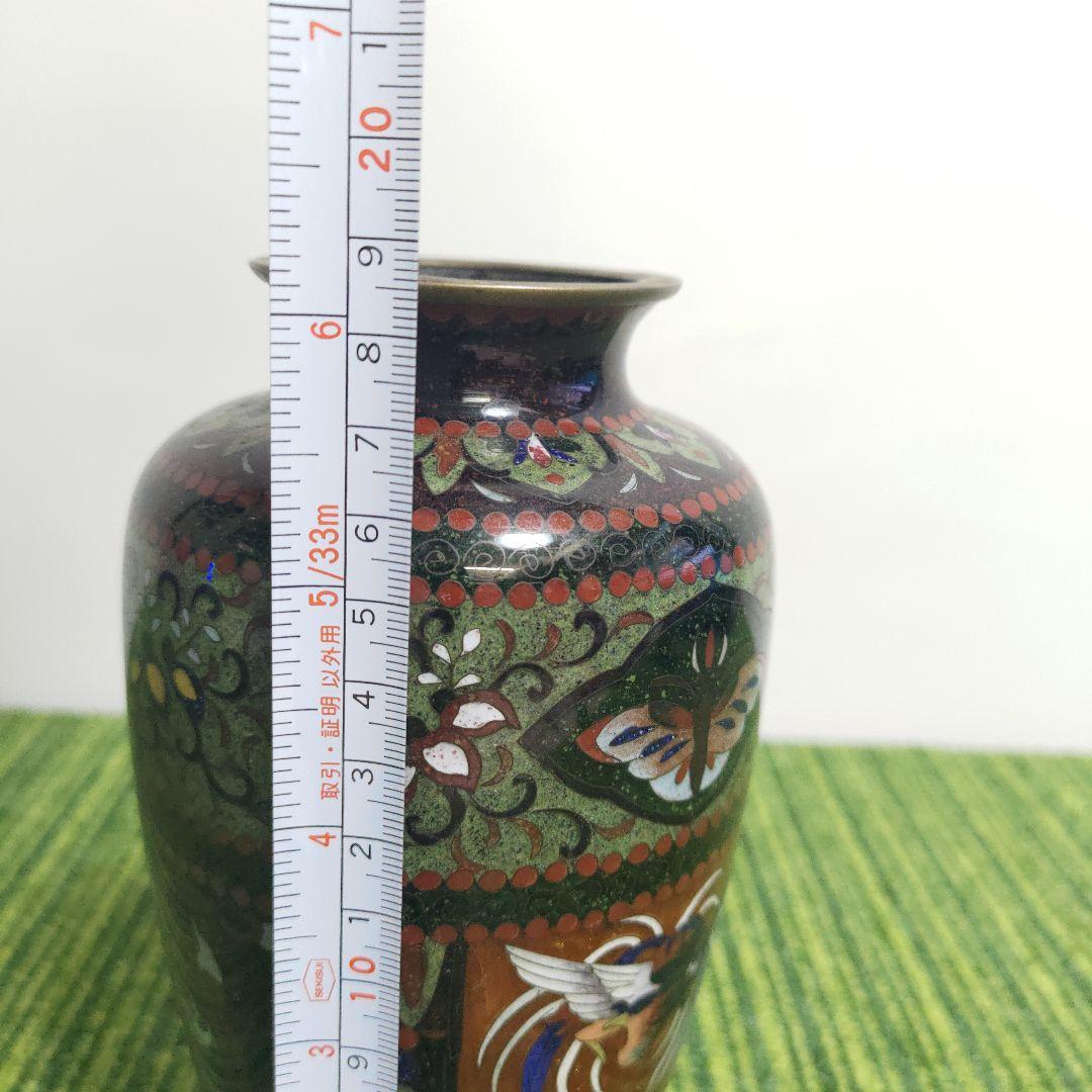 七宝焼 鳳凰紋 花 瓶 華道具 花入花生飾り瓶花器