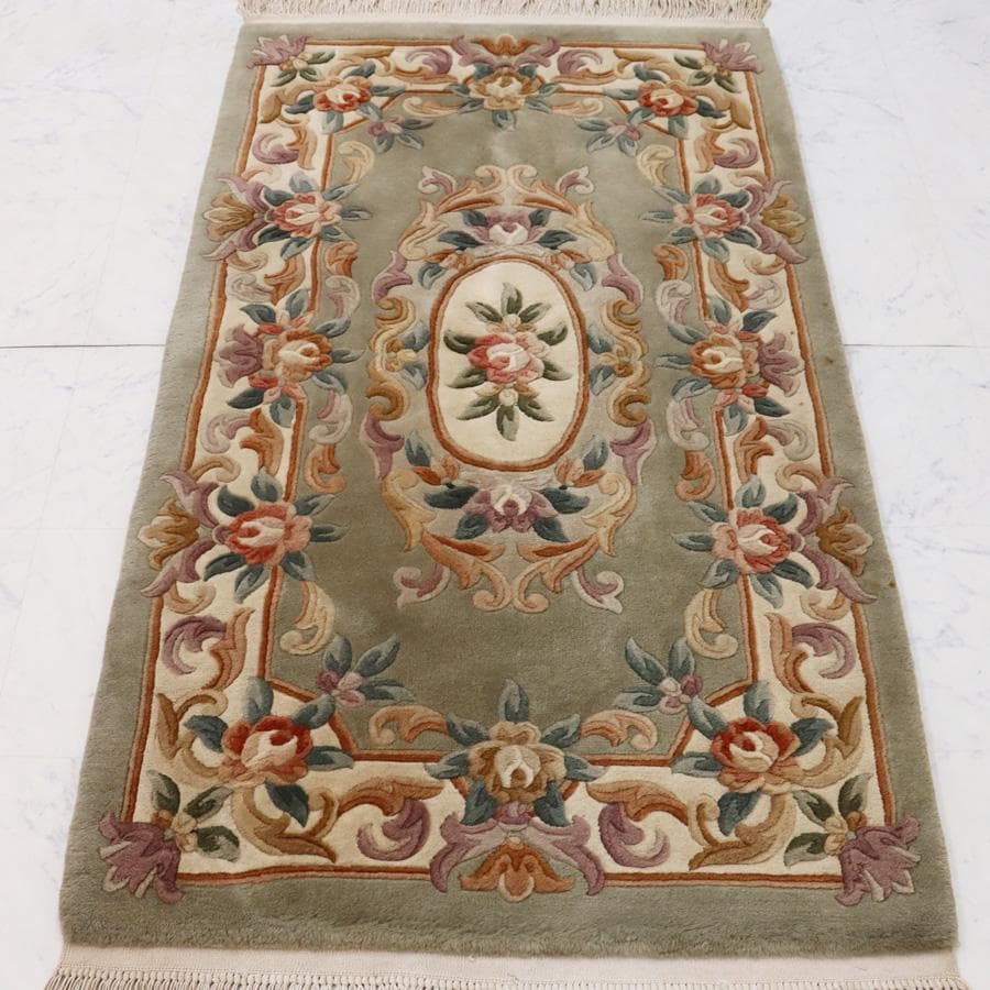 専用 Y2349-1 中国緞通 ウール ハンドカット 手織り 154×90㎝