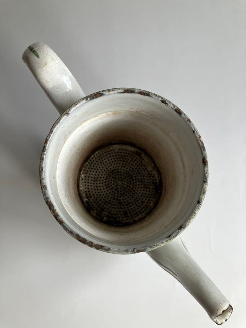 アンティーク　BF(BB)社　小振りなホーローポット　コーヒーポット　琺瑯