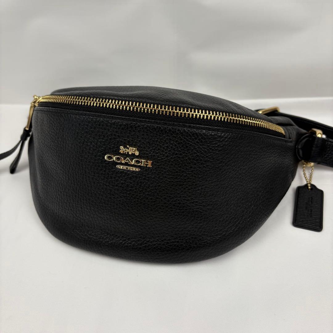 【choco様】コーチ ボディバッグ レザー 斜め掛け ショルダーバッグ 黒