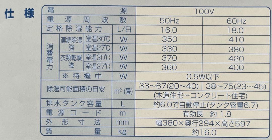 SHARP衣類乾燥除湿機 2004年製 DW-R18CX-排水タンク容量6L