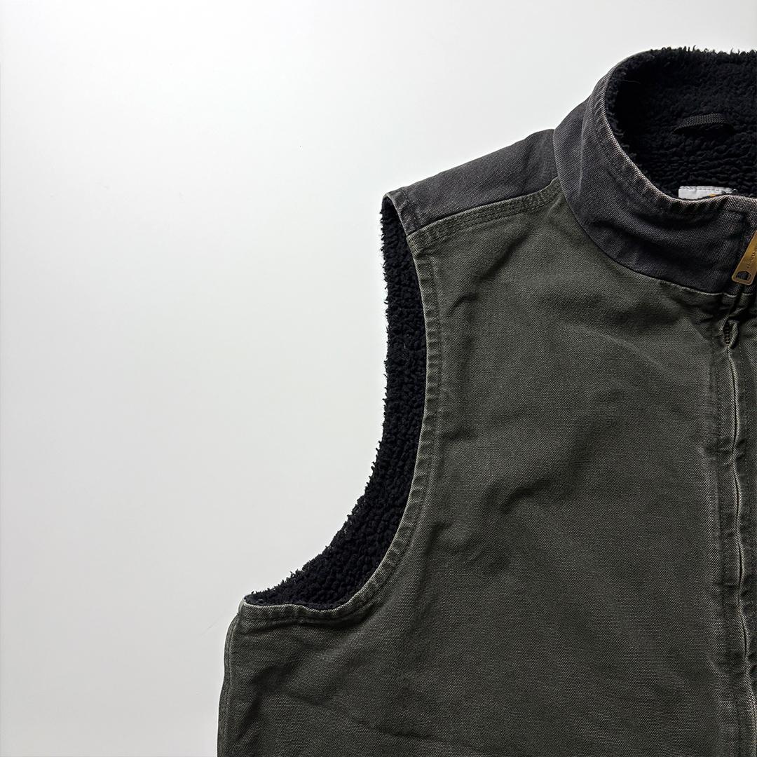 carhartt ダックベスト 裏ボア 2XL モスグリーン ブラック