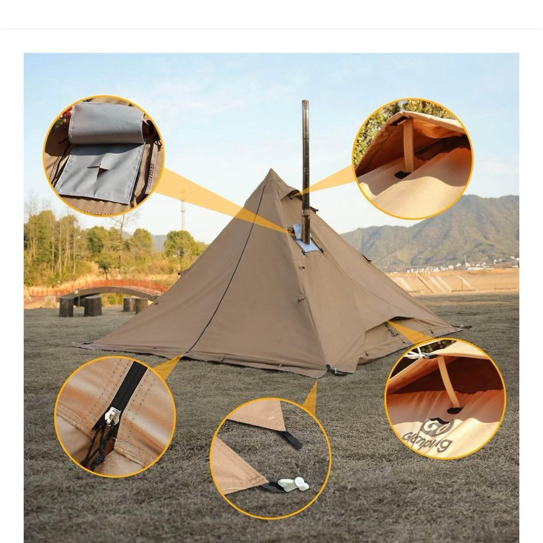 山稜二股ティピーテントtc180 美品!!煙突ポート有り　薪ストーブ