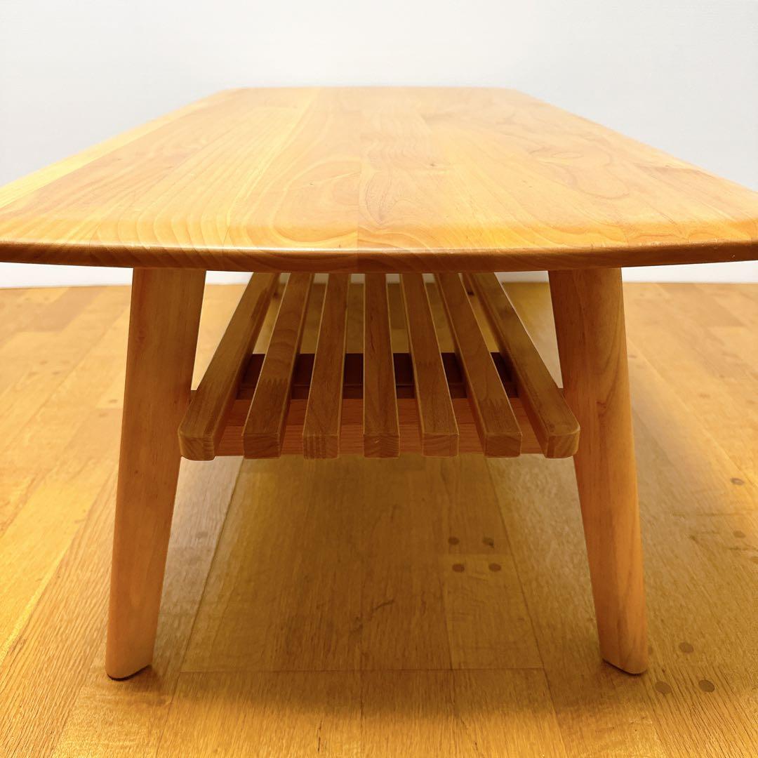 ニトリ 無垢材 天然木 センターテーブル アルナス110