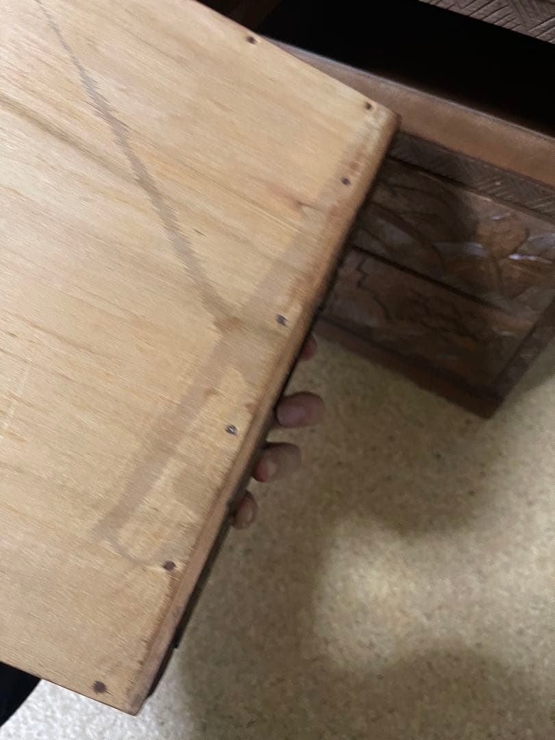 希少　アンティーク　日光彫？軽井沢彫？箪笥　5段式　引き出し　入手困難