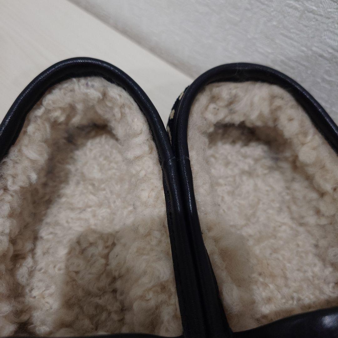 【レア商品】TORY BURCHトリーバーチ　ボアハーフレザーローファー