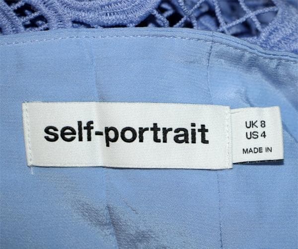 コ*マ様 セルフポートレイト ワンピース レース ブルー UK8 未使用 Cut