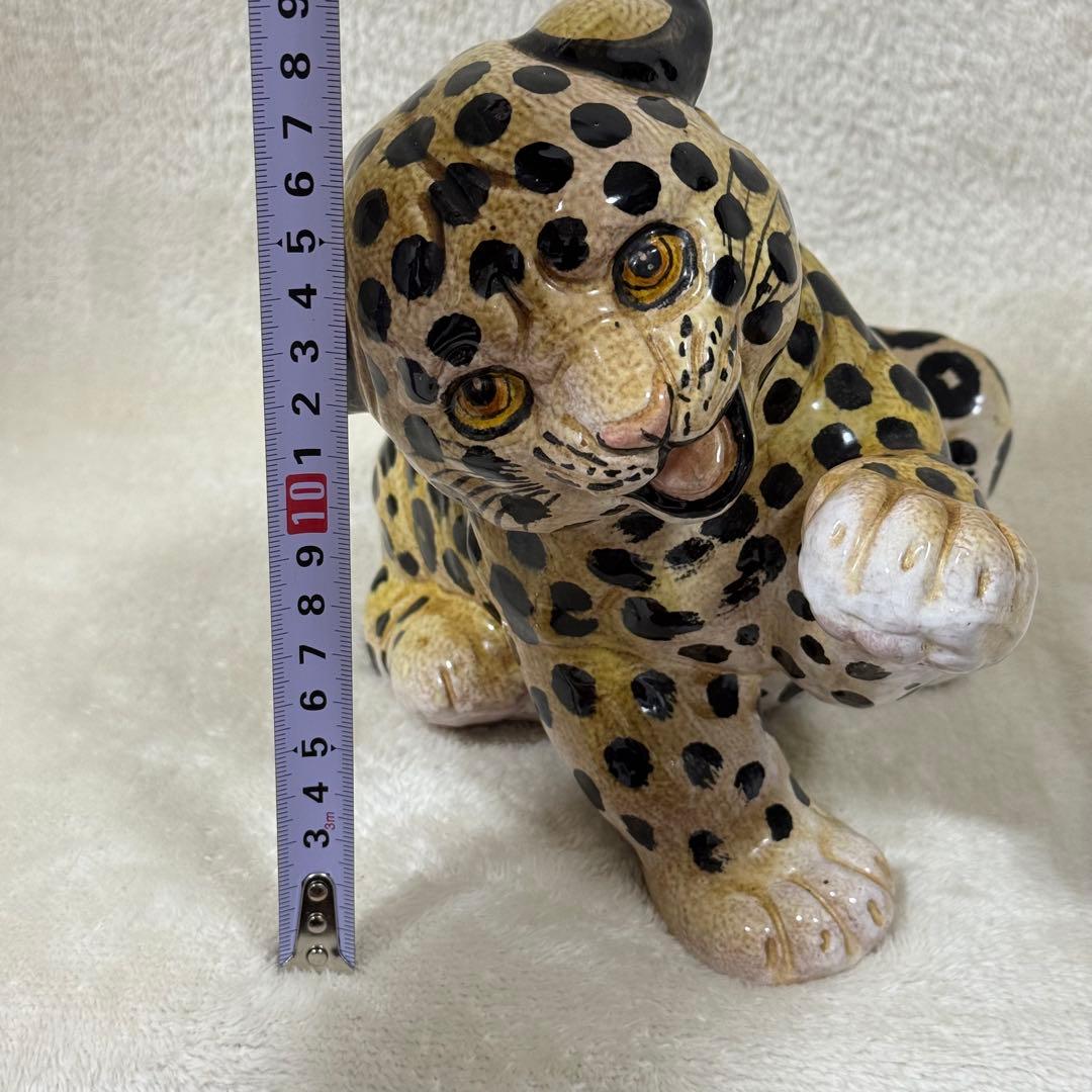 陶磁器 招き猫 招き豹 ヒョウ チーター 赤ちゃん インテリア かわいい