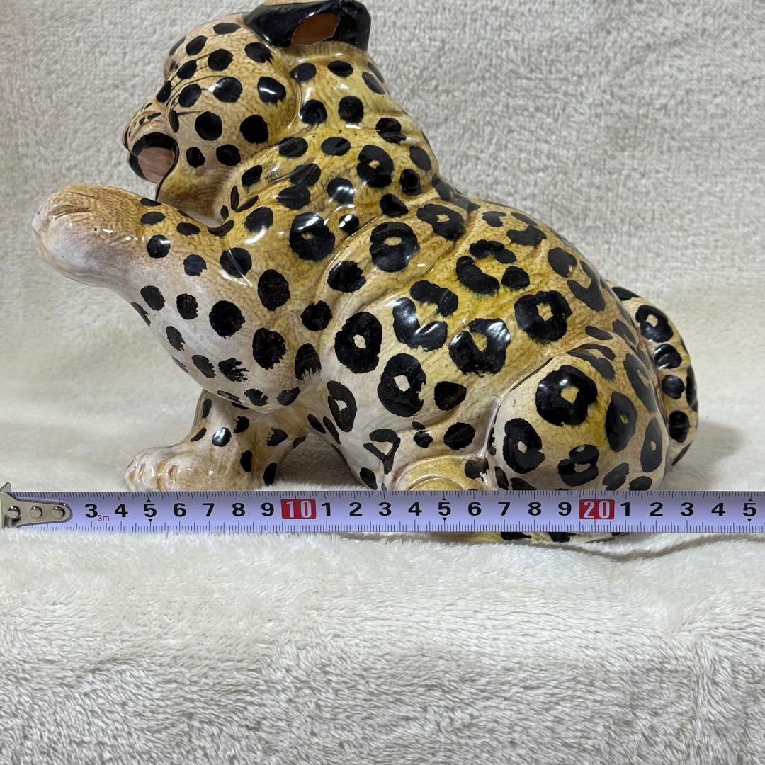 陶磁器 招き猫 招き豹 ヒョウ チーター 赤ちゃん インテリア かわいい