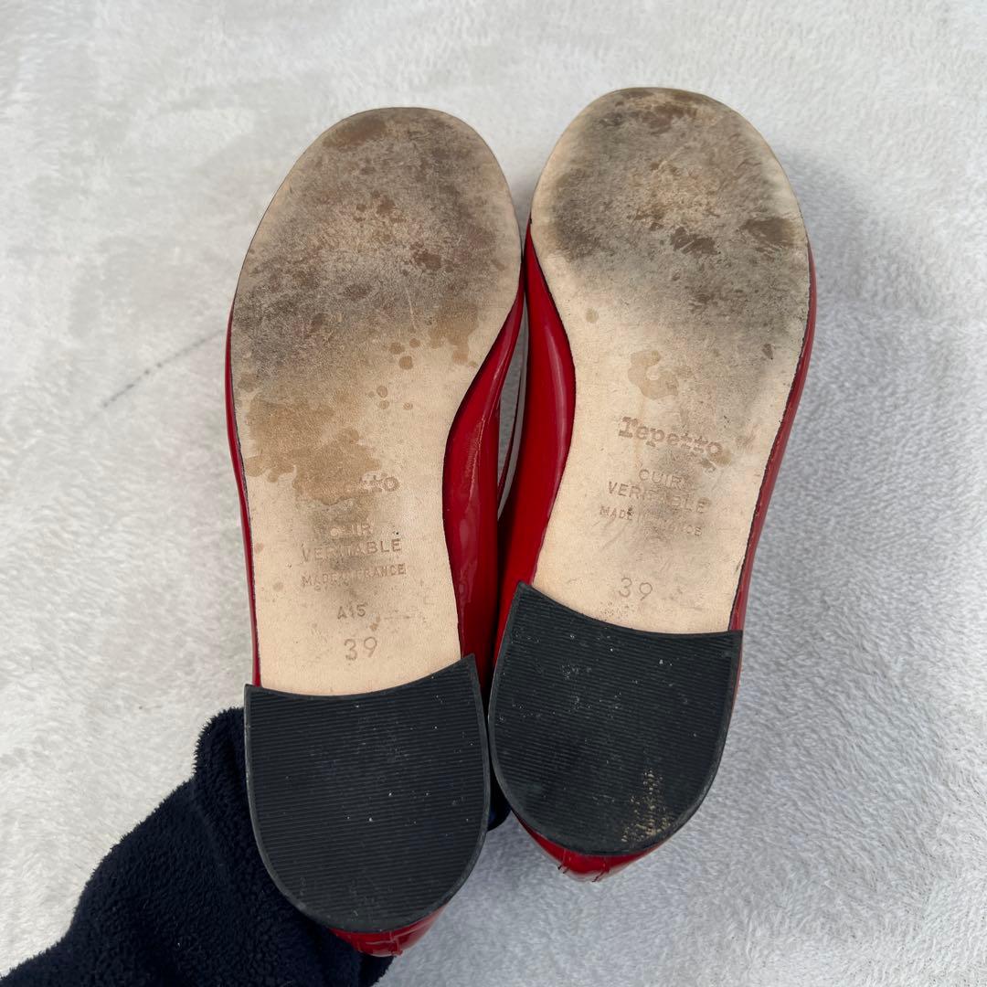 【美品】Repetto レペット バレエシューズ 赤 エナメル 39