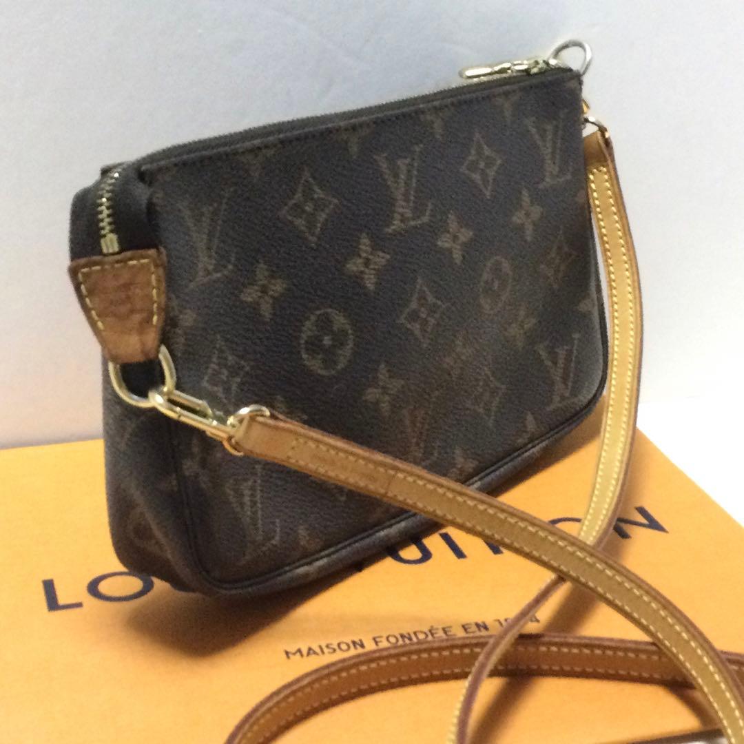 斜めがけ可能★ルイヴィトン モノグラム　アクサリーポーチ　アクセポ　ロングスト付