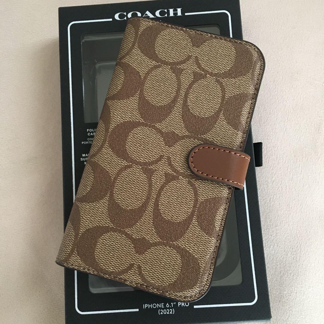 新品　コーチ COACH レザー iPhone 14Pro ケース　手帳