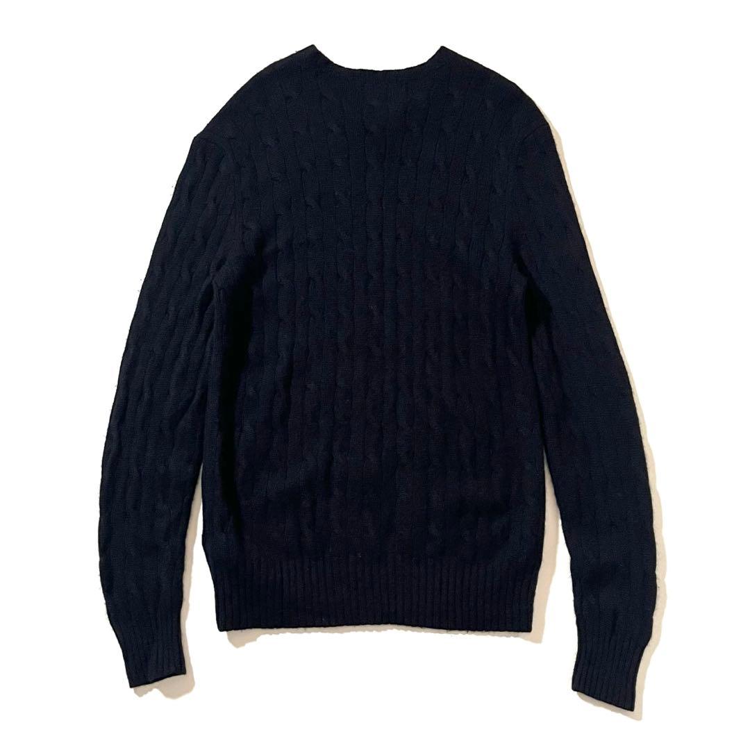 【美品】ポロ ラルフローレン　カシミヤ100% ニットセーター　ケーブル編み　L