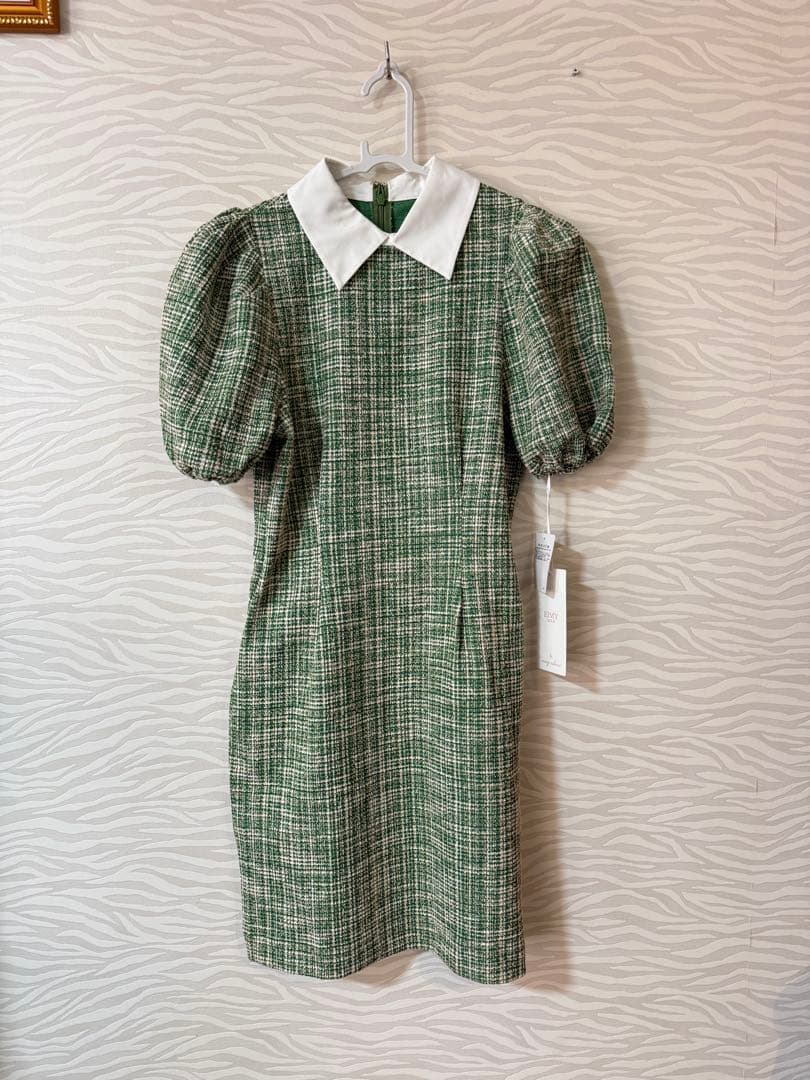 エイミーゴルフ　eimy golf カットツイードワンピース　サイズS　グリーン