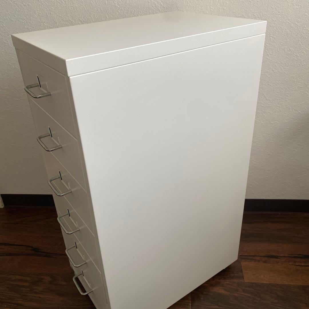 【組み立て済】IKEA HELMER ホワイト 6段引き出し収納キャビネット
