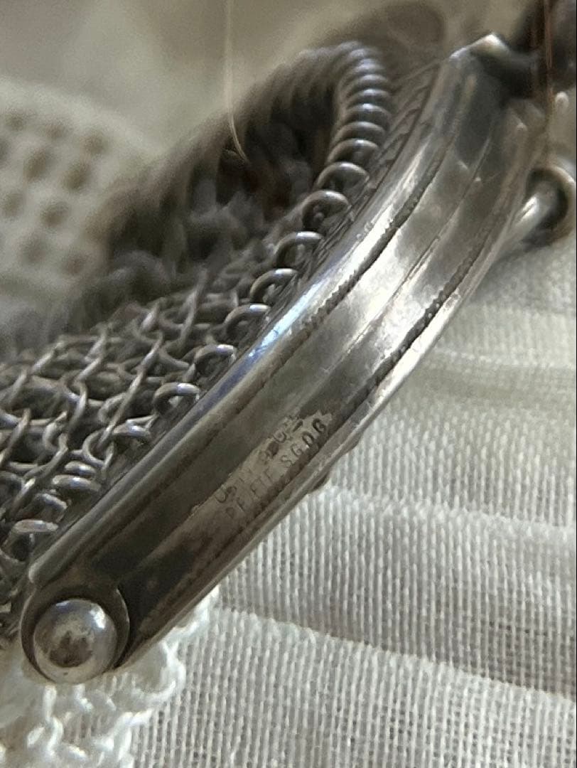 ◆SALE◆フランスアンティーク超美品シルバーメッシュパース銀刻印1900