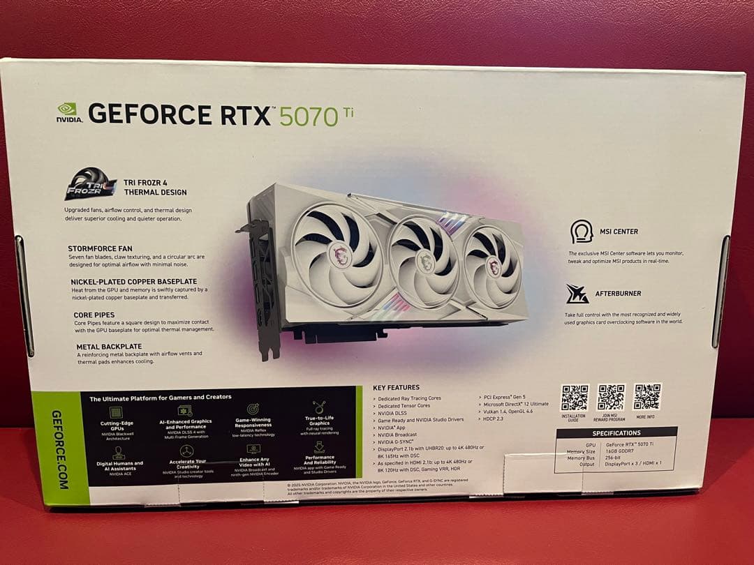 【新品】MSI GEFORCE RTX 5070 Ti OC EDITION