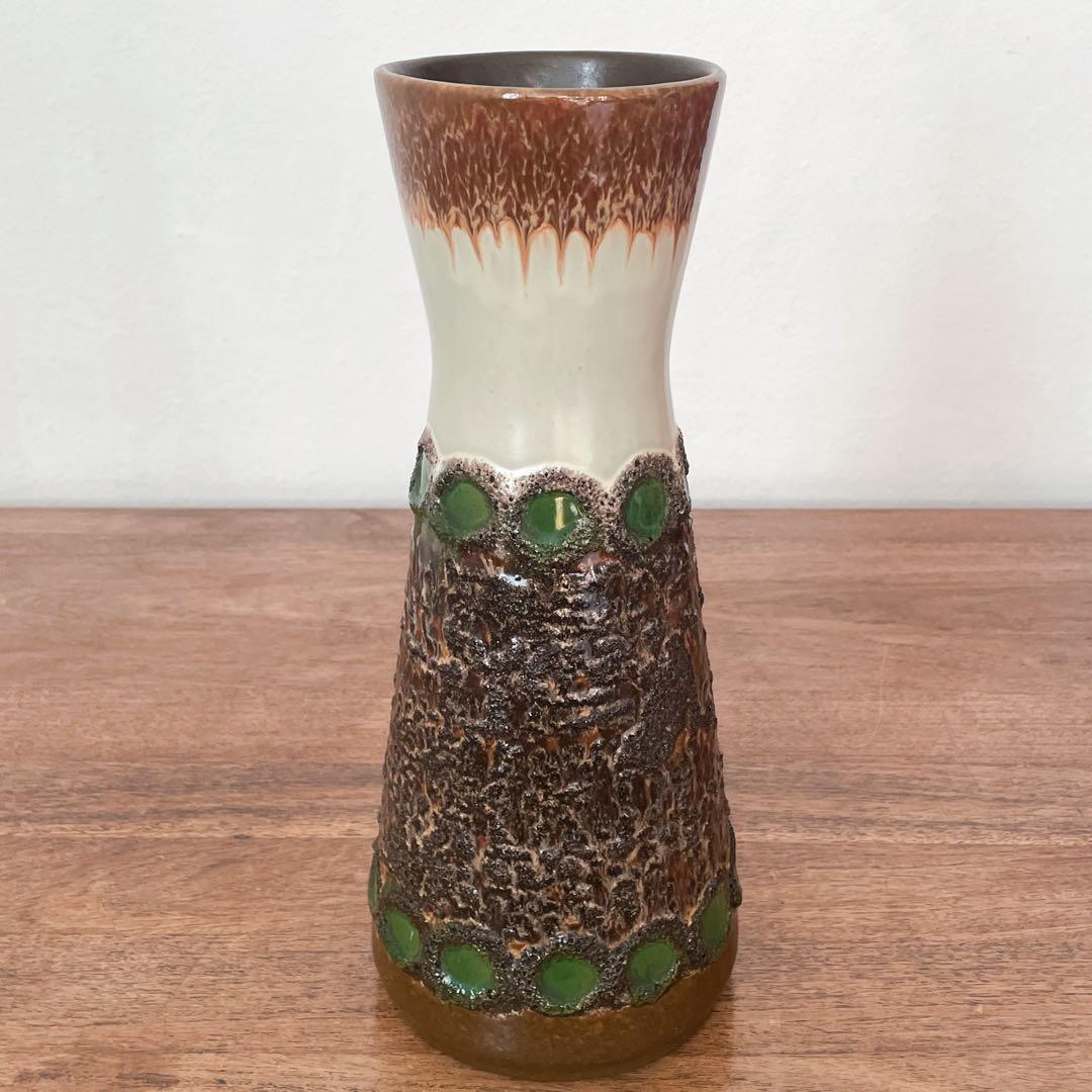 【東ドイツ Strehla大きな花瓶】fat lavaミッドセンチュリー 297