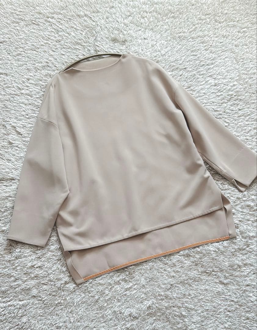 SALE【ENFOLD】 スポンジダブルクロススリットネックTOP プルオーバー