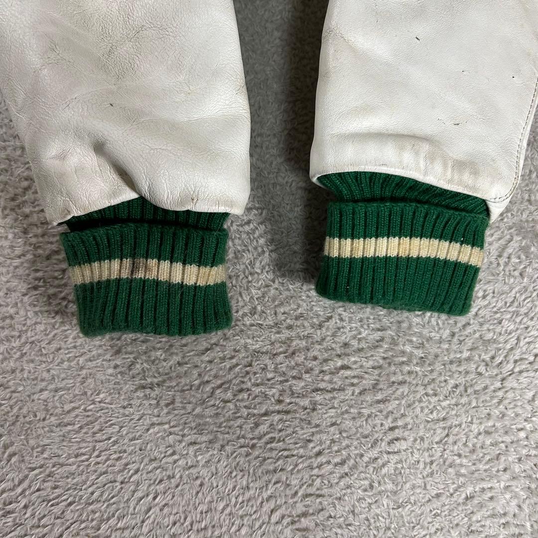 70s 80s ヴィンテージDeLONG デロング スタジャン レザー切替　46