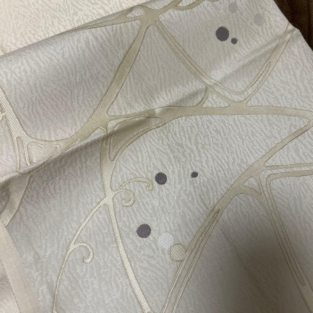 袋帯 洒落袋帯 西陣織 六通 アイボリー