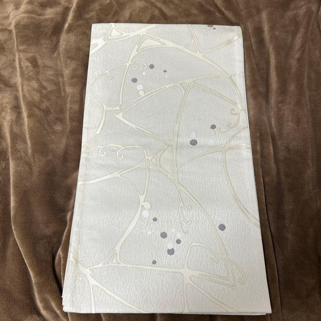 袋帯 洒落袋帯 西陣織 六通 アイボリー