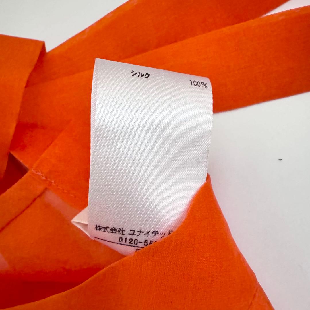2024ブラミンク シルク100%バックリボンブラウス オレンジ BLAMINK