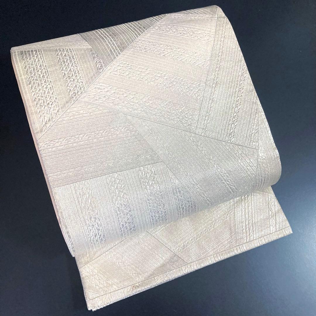 ZF-1325 袋帯 銀 正絹 フォーマル 礼装 結婚式 入学式 卒業式 黒留袖