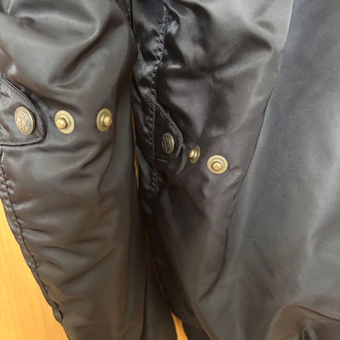 【バイカー仕様】ALPHA MA-1 ライディングJKT プロテクター付 黒 L