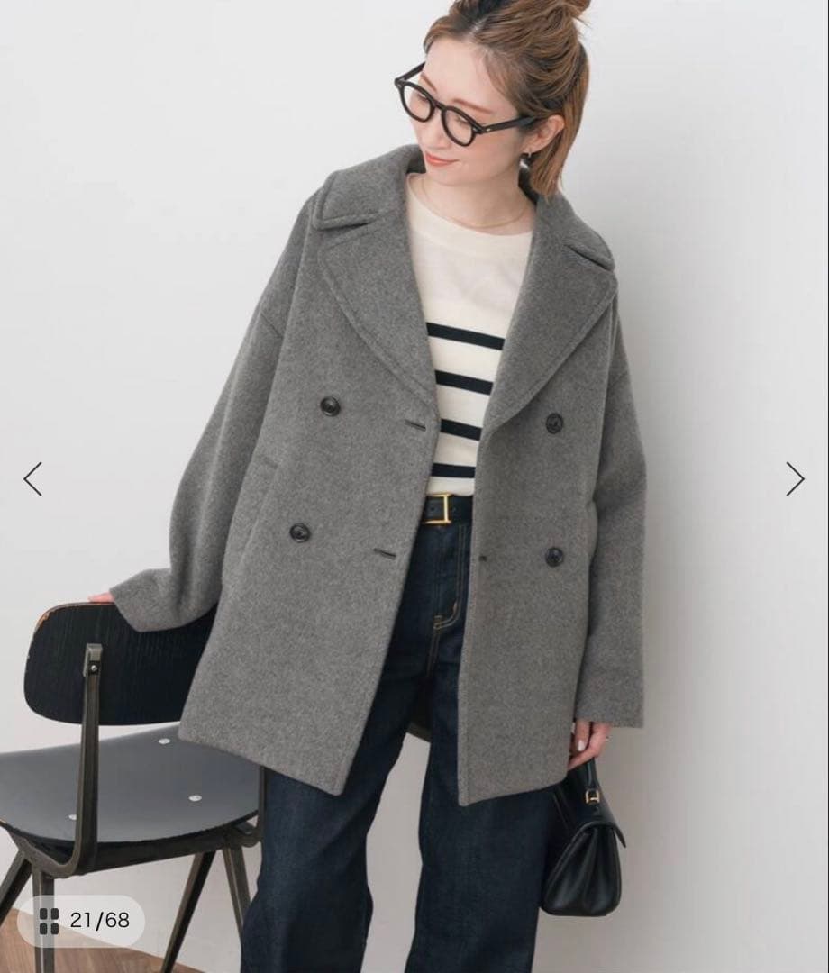 新品タグ付き　TICCA 2025 ティッカ ピーコート グレー