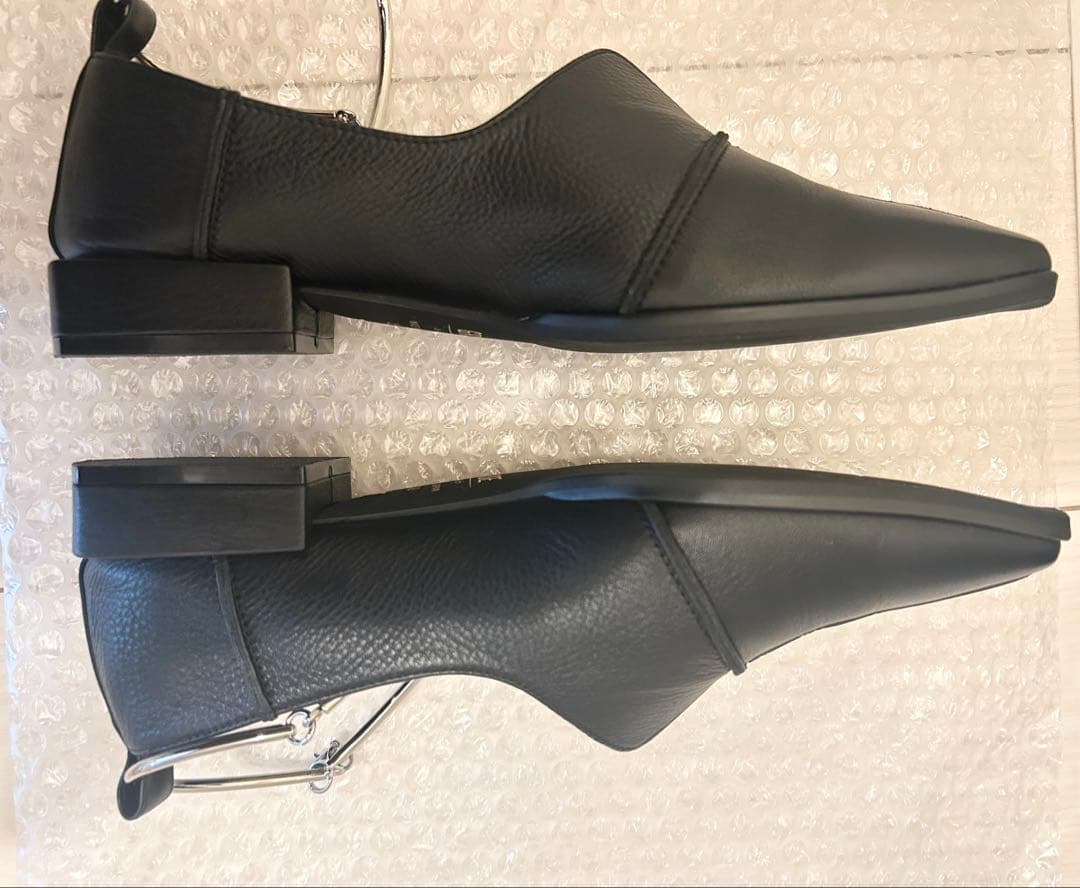 【LE TALON】GRISEレザースクエアクロスシームアンクルフラット