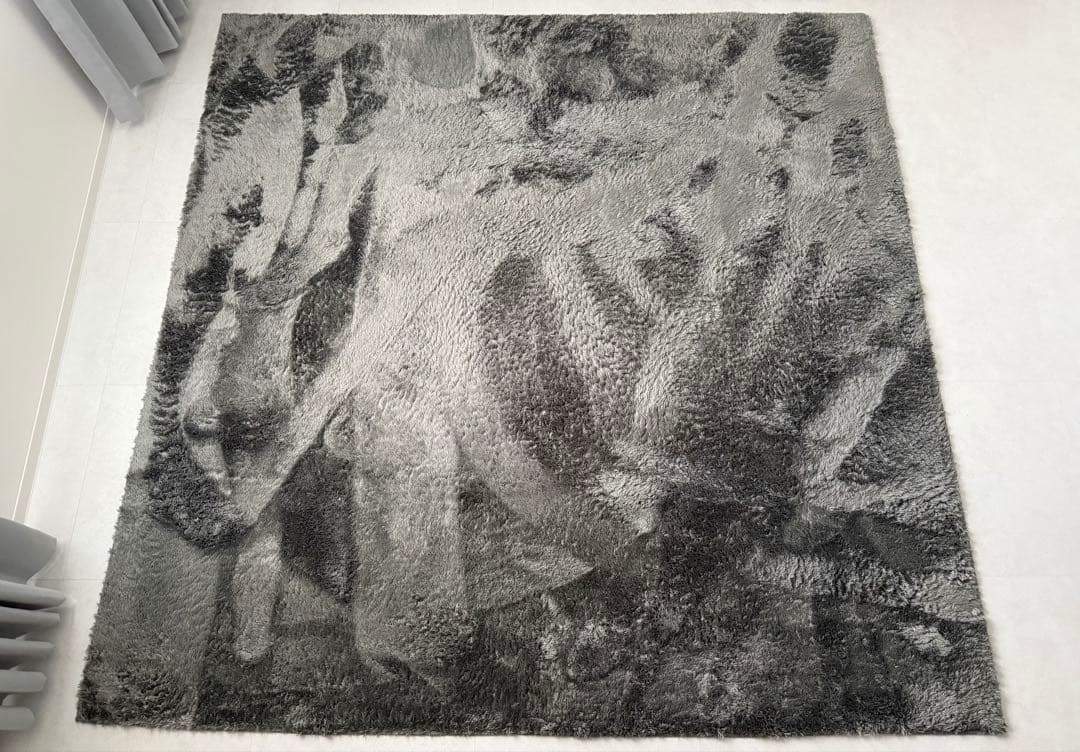 RASIK(ラシク) シャギーラグ 約185×185cmグレー カーペット