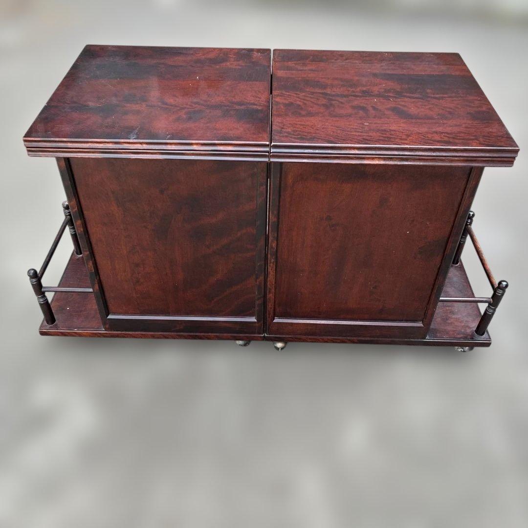 北海道民芸家具 多機能伸長式ワゴン キッチンワゴン 樺材 キャスター付 希少