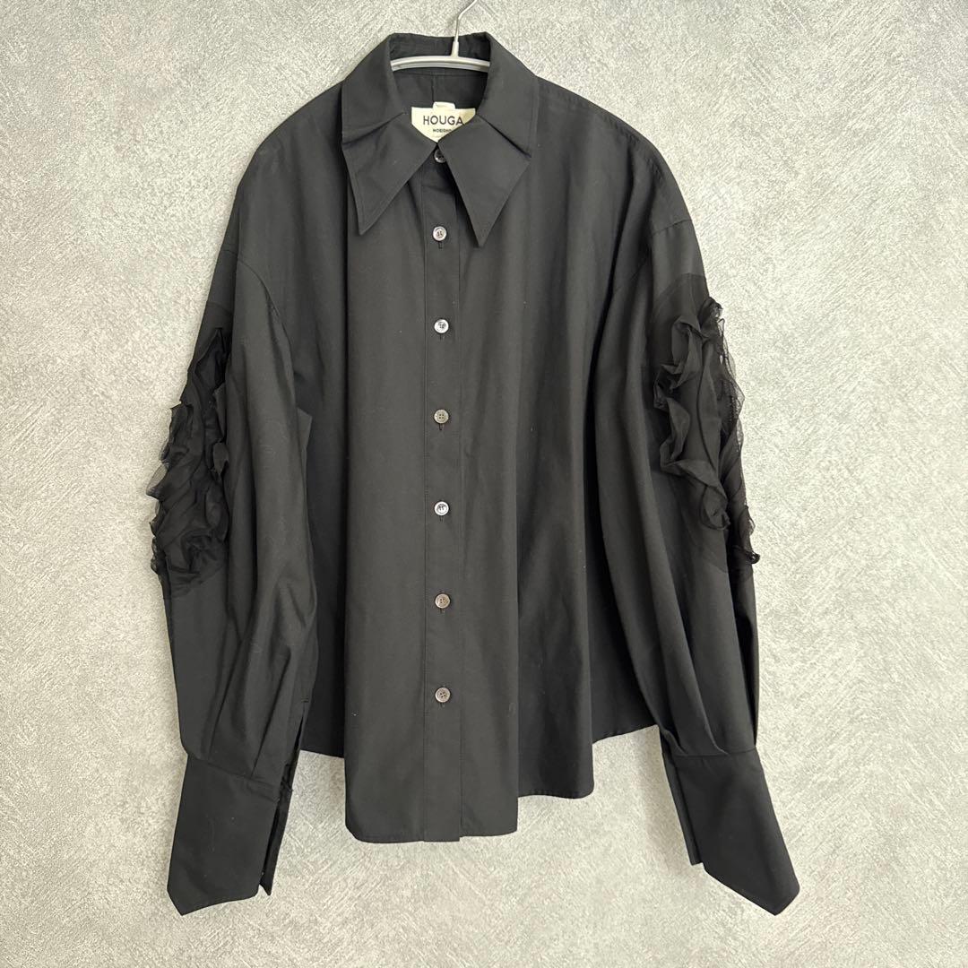 【最終価格】HOUGA ブラックシャツ バルーンスリーブ