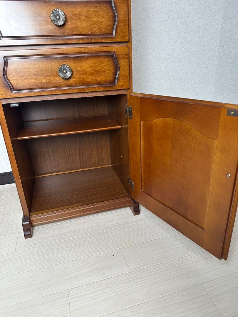 カリモク コロニアル ドレッサー チェスト 化粧台 鏡 ミラー 希少品 ※i4※