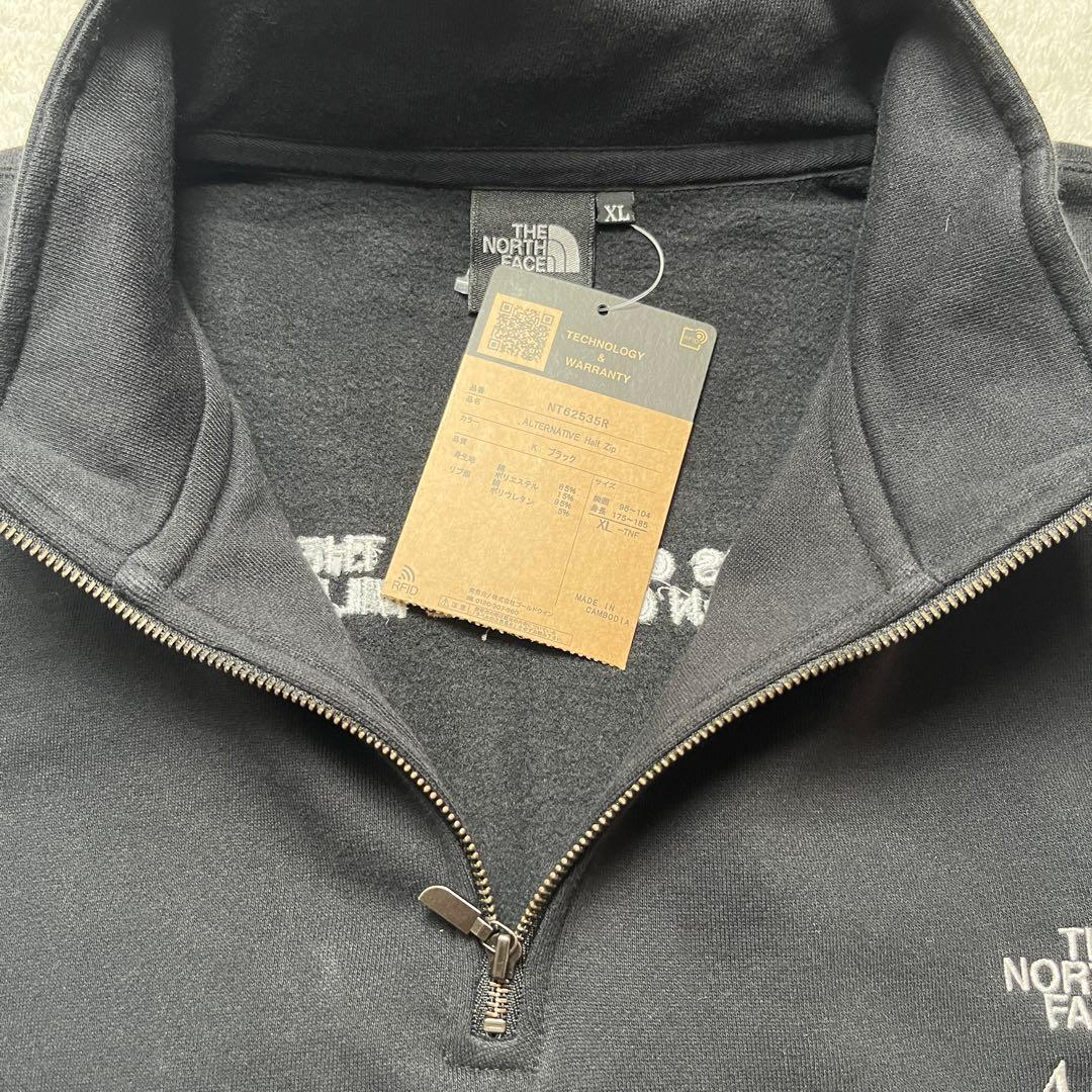 新品 ノースフェイス オルター 限定 ハーフジップ スウェット ブラック XL