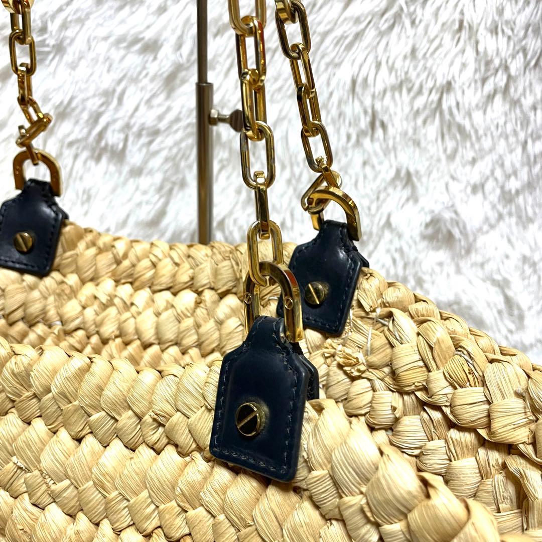 【未使用級】トリーバーチ かごバッグ チェーン ビッグロゴ ダブルT