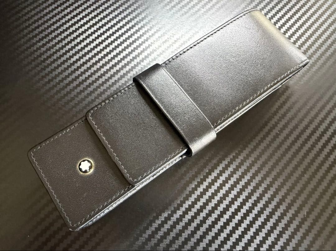 極美品 モンブラン シエナ 2本差し レザーペンケース ブラック