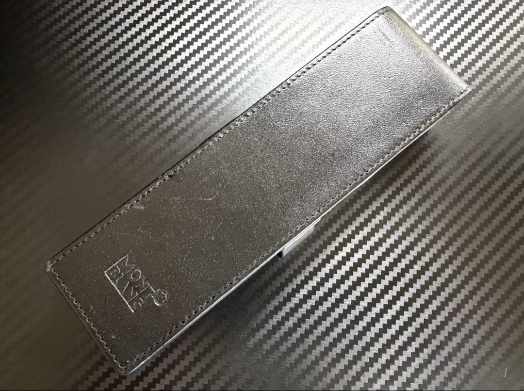 極美品 モンブラン シエナ 2本差し レザーペンケース ブラック