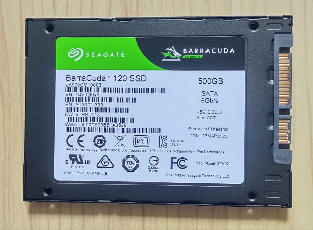 ☆SSD高騰中！レア BarraCuda 120 500GB/ USED 美品