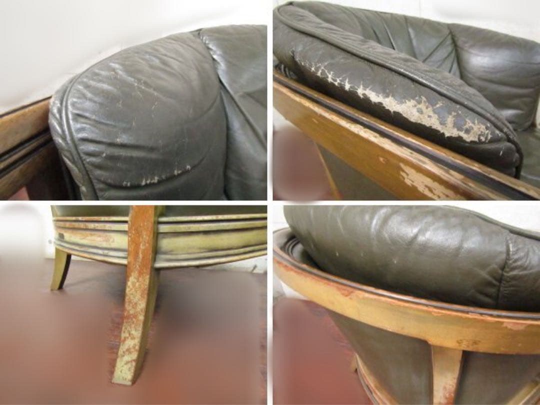 MARUNI マルニ木工 地中海ロイヤル　総革シャルルシングルソファ