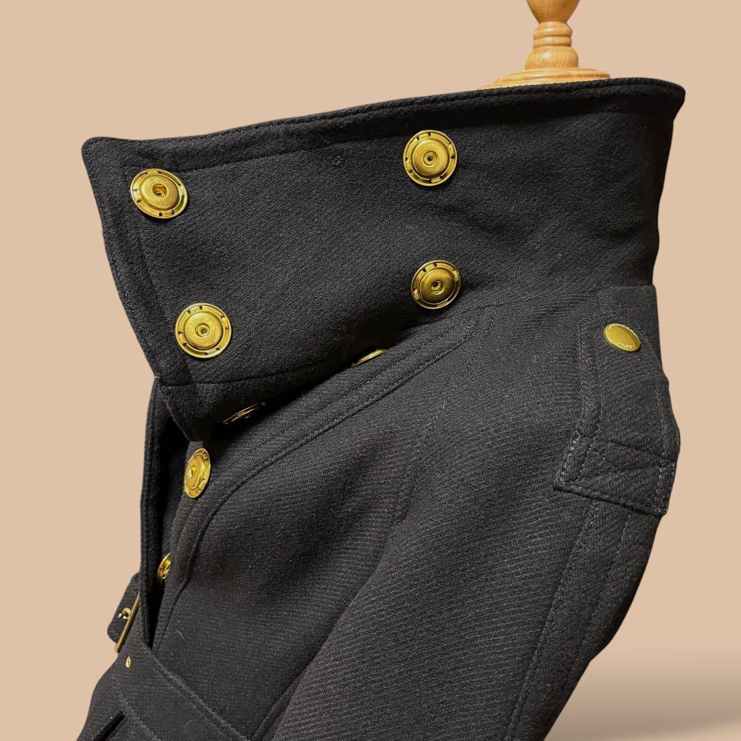 美品正規品ユーロ規格BURBERRYBRITカシミヤ混ウールコートチェック柄黒M